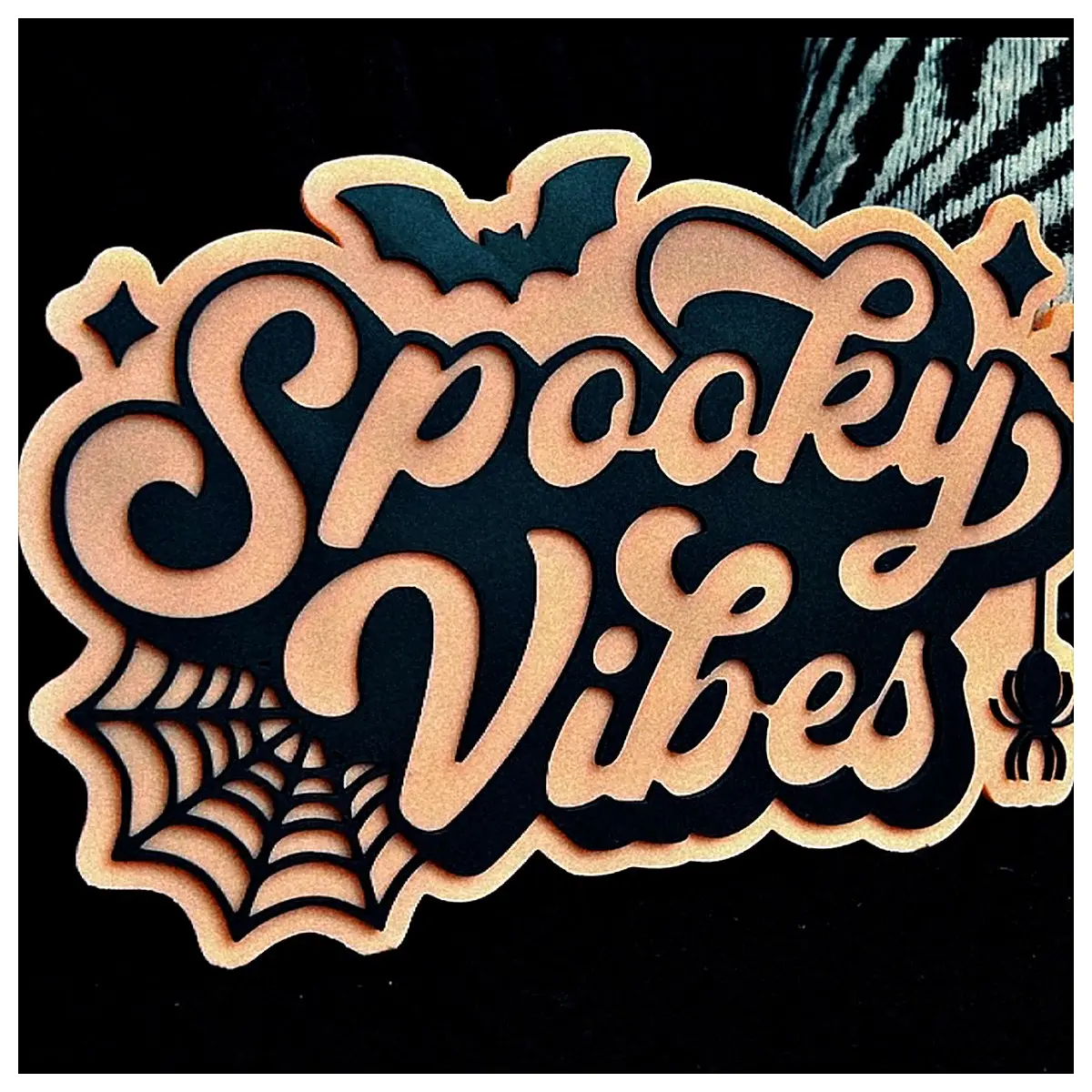 Spooky Vibes Sign Decoration Ghost House Party Halloween Decor Wall Hanging Horror Theme Accent Scary Atmosphere Accessory Decoration