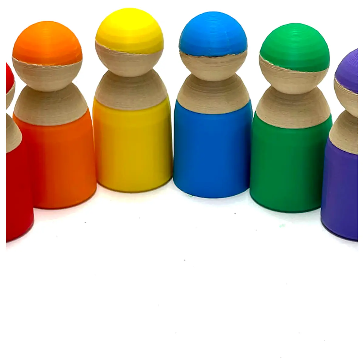 Wooden Peg Doll Educational Toy Handcrafted Figure Kids Plaything Early Learning Toddlers
