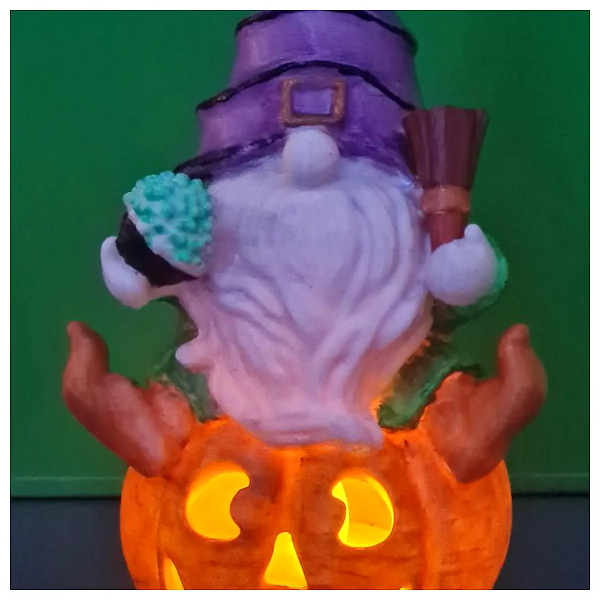 Halloween Gnome Plate Decoration Knitted Cap Festive Dinnerware Holiday Decor Home Accent Gnome Accessories
