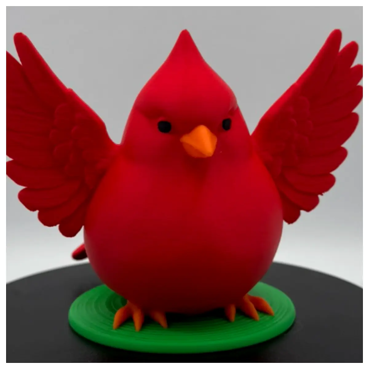 Cute Chibi Cardinal Figurine Open Wings Bird Collectible Pet Accessory Decorative Ornament Birthday Gift Bird Model