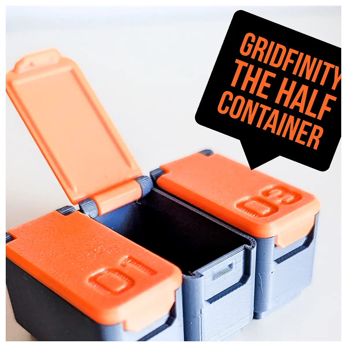 Gridfinity Mini Container Half Box Organizer Storage Toolbox Parts Repair