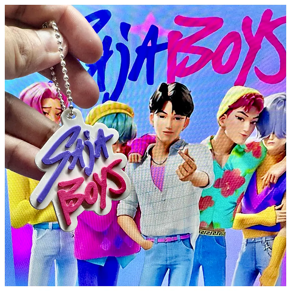 KPOP Demon Hunters Boys Keychain Trendy Collection Patch Decor Anime Merchandise