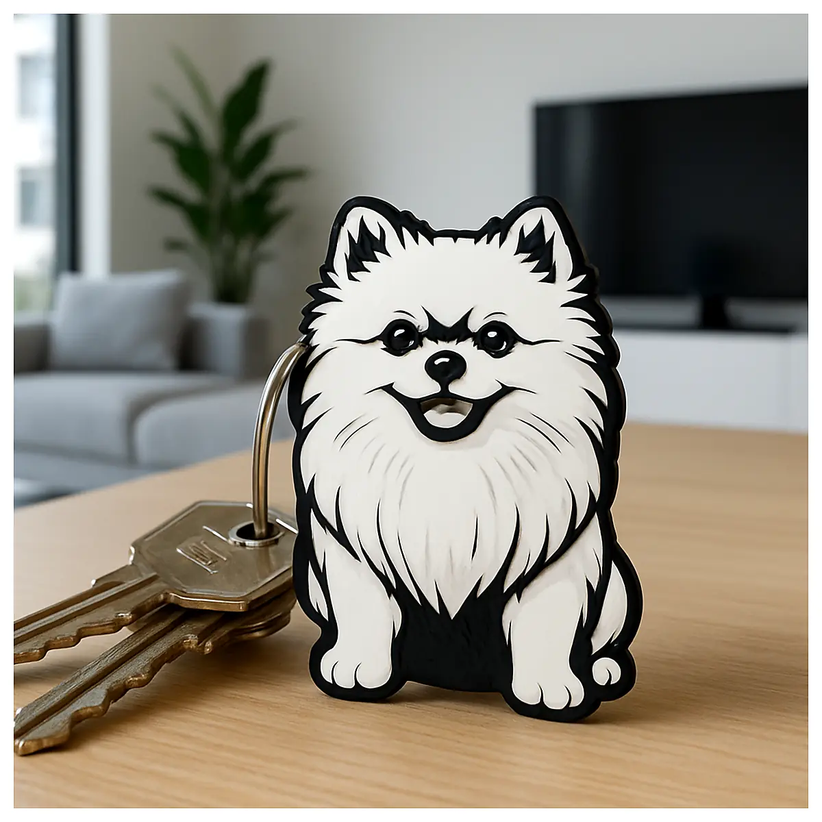 Pomeranian Keychain Cute Dog Ornament Pet Gift Birthday Present Puppy Toy Affordable Price