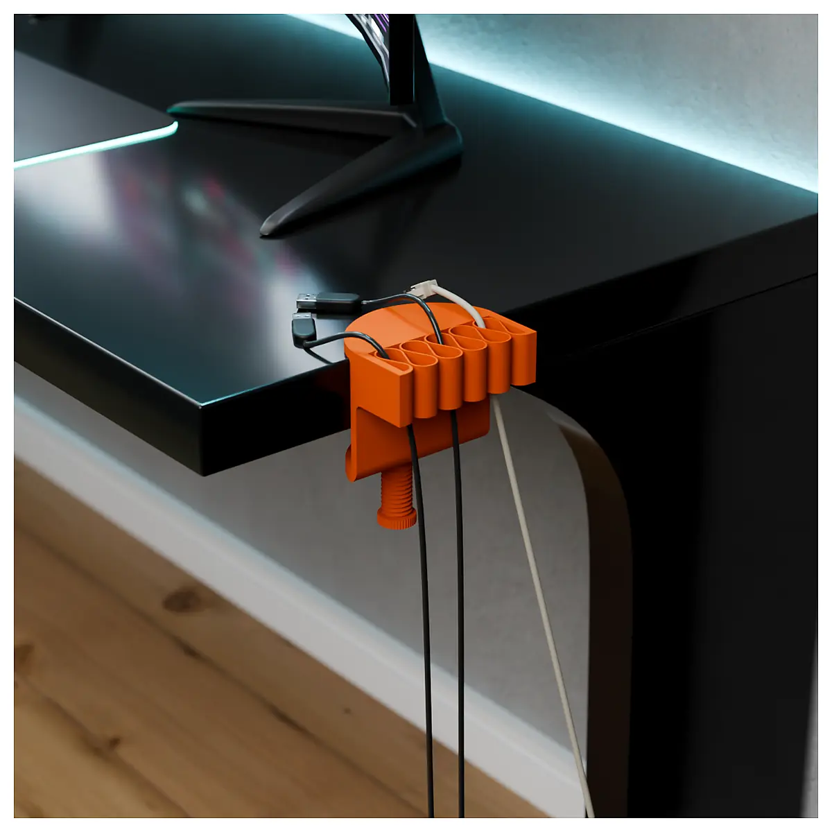 Clamp On Desk Cable Holder Cable Management Organizer Mount Phone Stand Computer Accessories Cable Clips