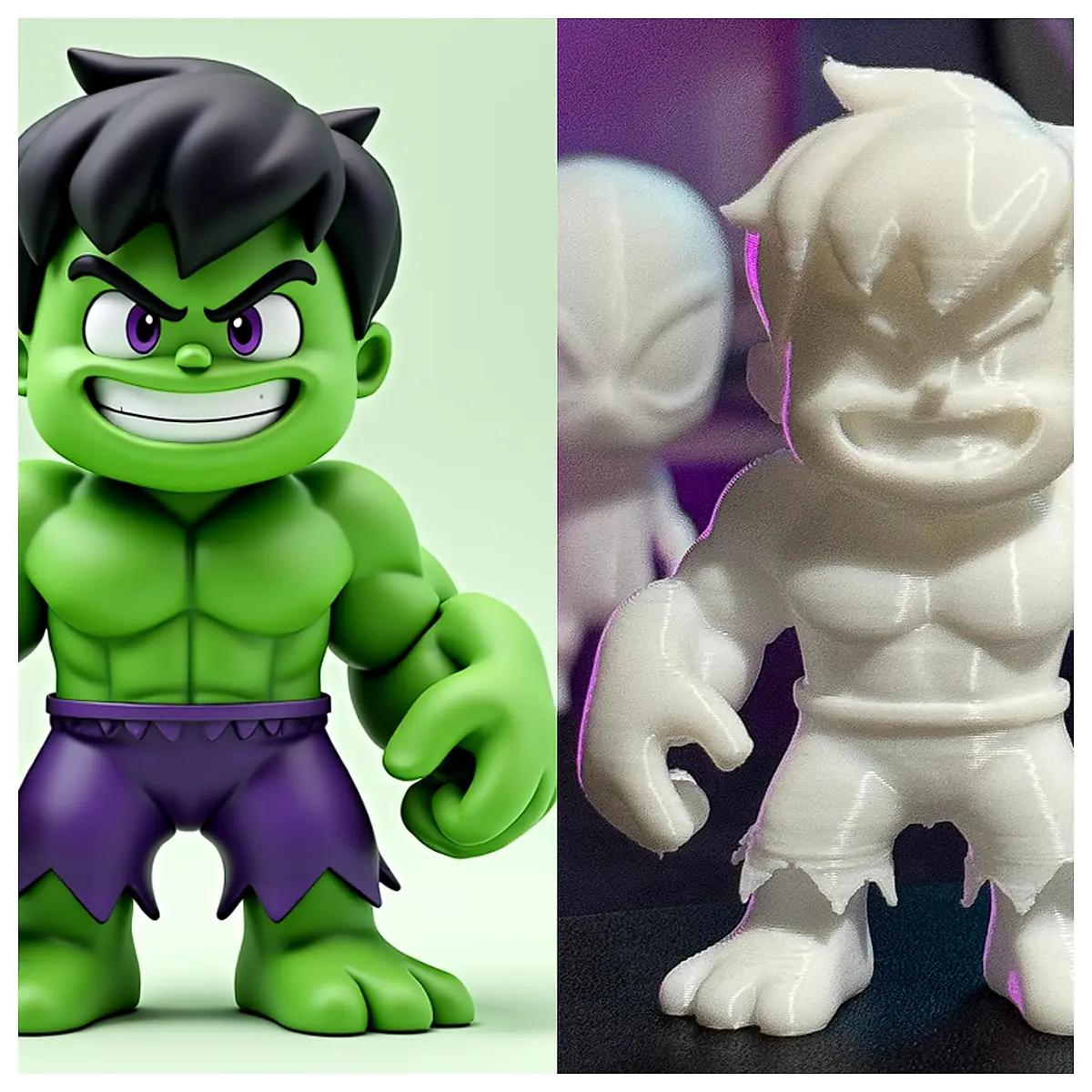 Hulk 3D Chibi Figurine Jointed Model Collectible Figure Parts Repair Accessories
