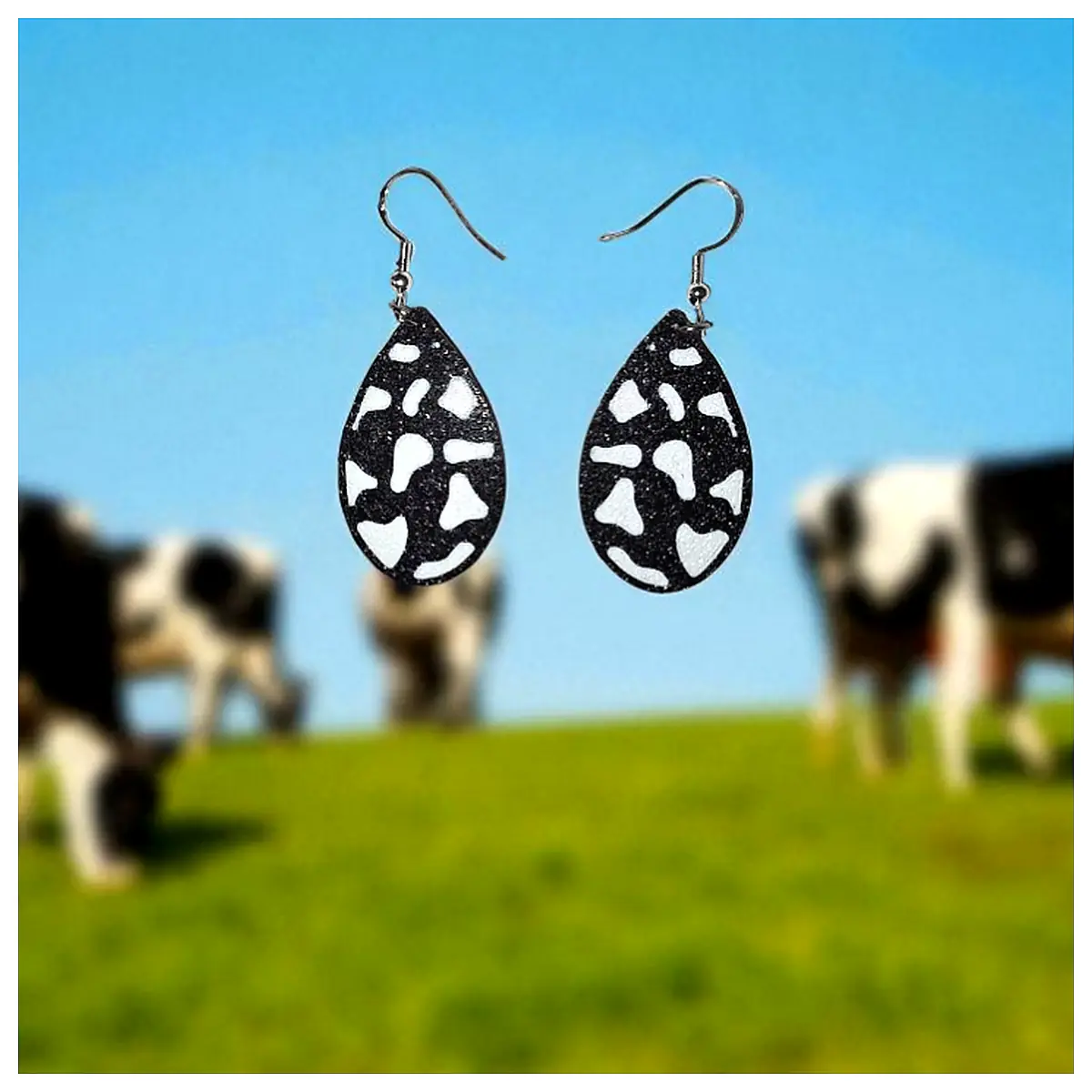 Cow Drop Earrings Animal Earring Rustic Style Design Direct Factory Supply Farm Products Parts Repair