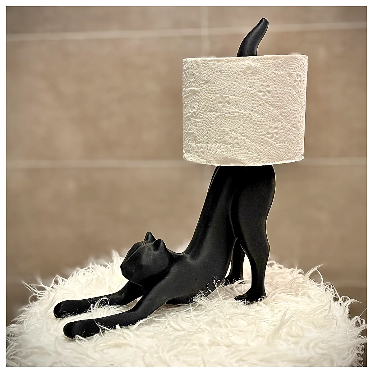 Stretching Cat Toilet Paper Holder Creative Home Decor Bathroom Accessory Multi functional Holder Parts Replacement