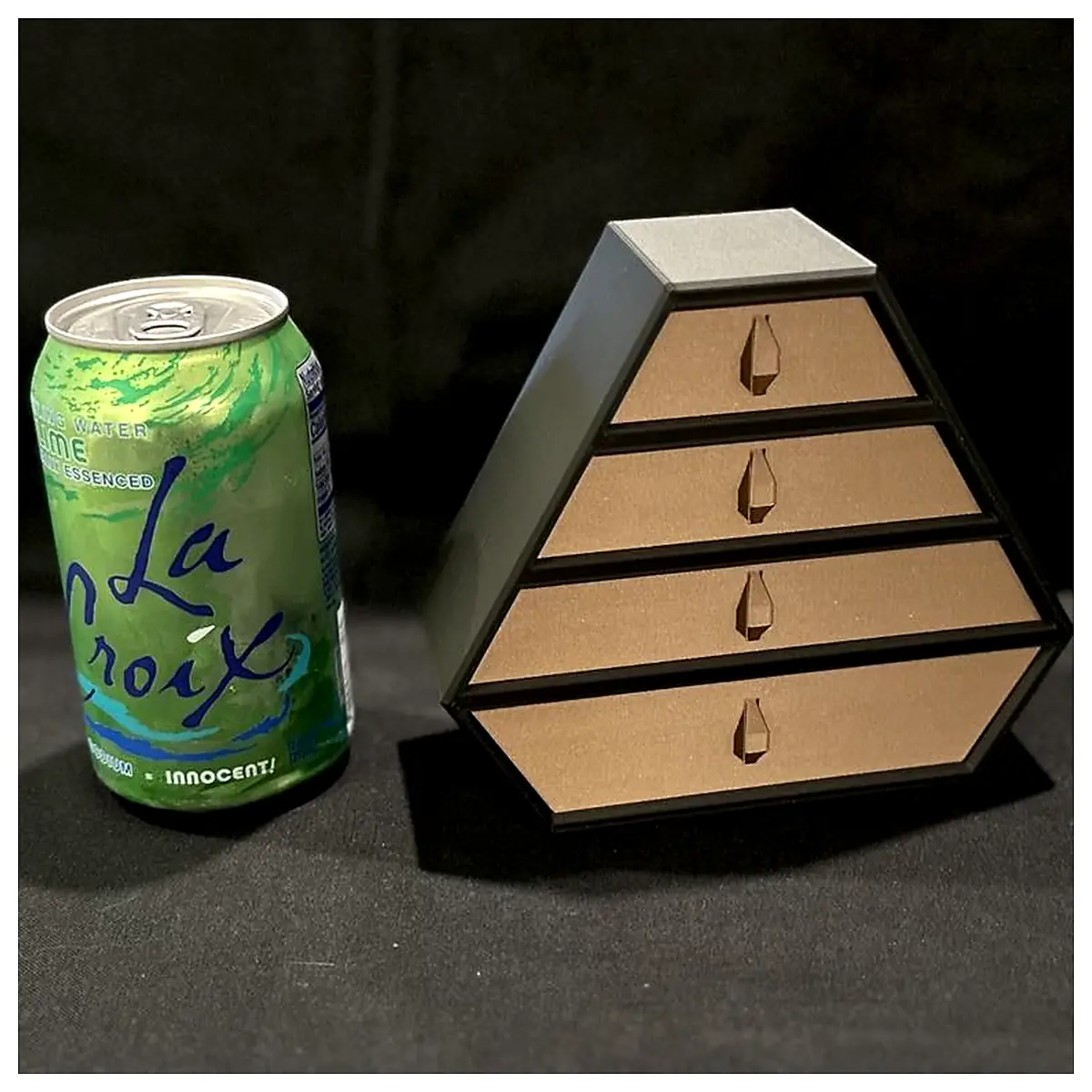 Geometric 4 Drawer Trinket Box Jewelry Storage Universal Compartment Organizer Repair Parts Accessories