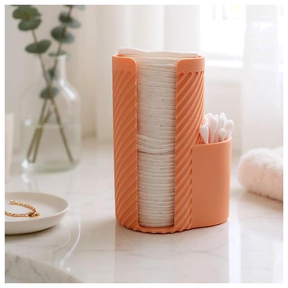 Cotton Pad Organizer Q Tip Holder Universal Storage Box Cosmetic Pads Absorbent Tissue Dispenser