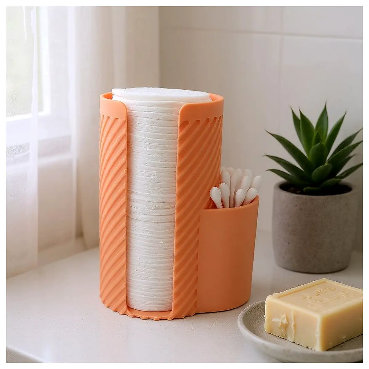 Cotton Pad Organizer Q Tip Holder Universal Storage Box Cosmetic Pads Absorbent Tissue Dispenser