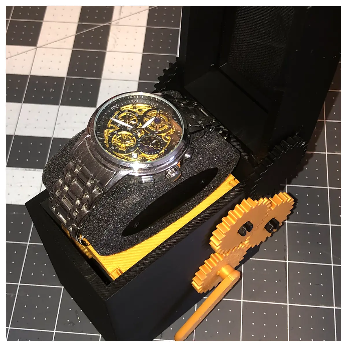 Mechanical Watch Storage Box Universal Organizer Case Parts Repair Storage