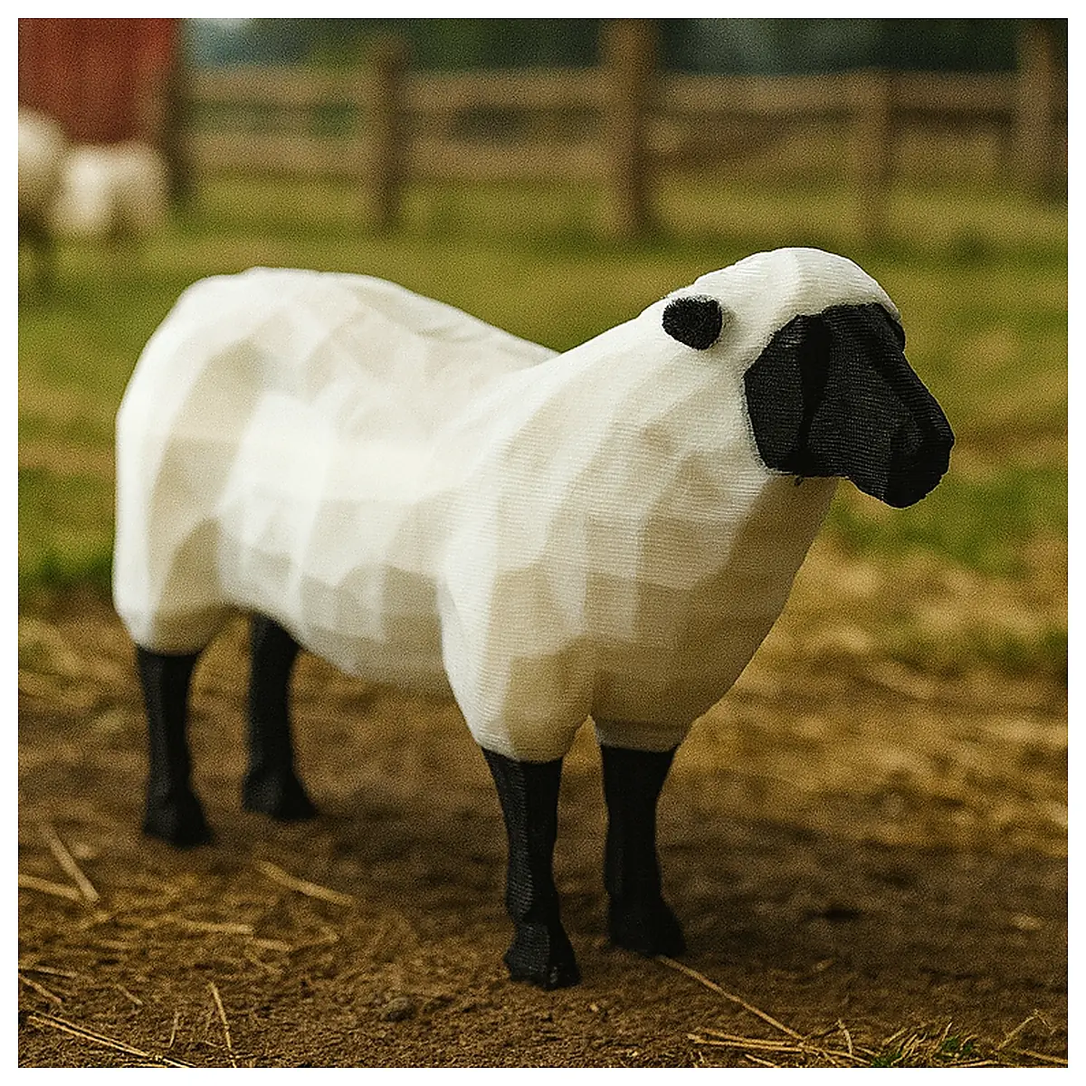 Low Poly Sheep Model 3D Horn Decoration Game Assets Scene Props Computer Wallpaper Animation s Wool Decoration