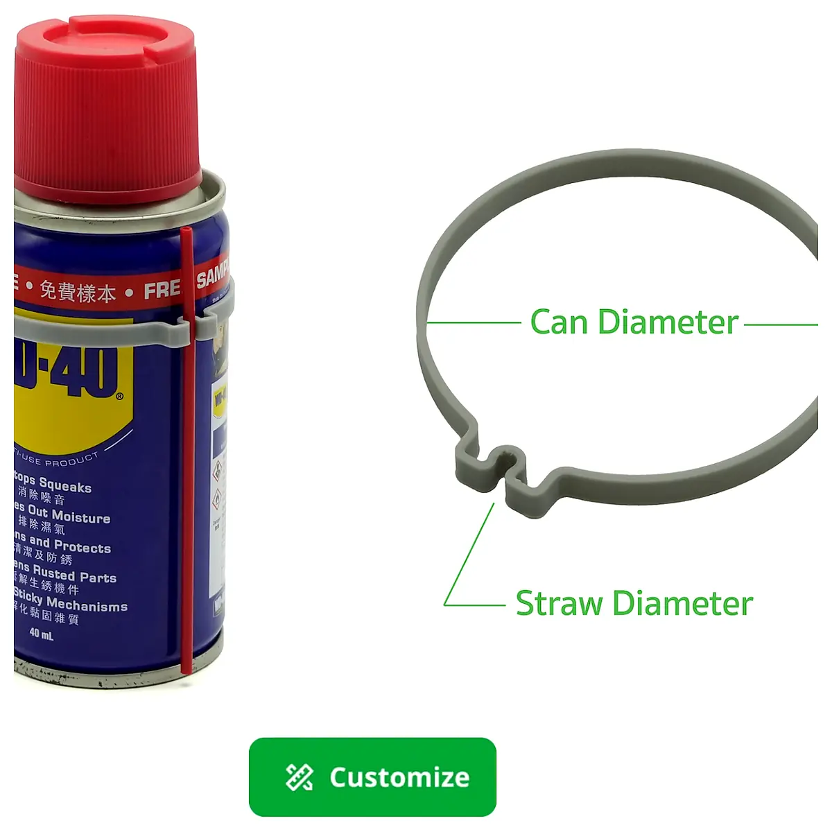 Spray Can Straw Holder Customizable Parametric Nozzle Accessories Spray Gun Parts Repair