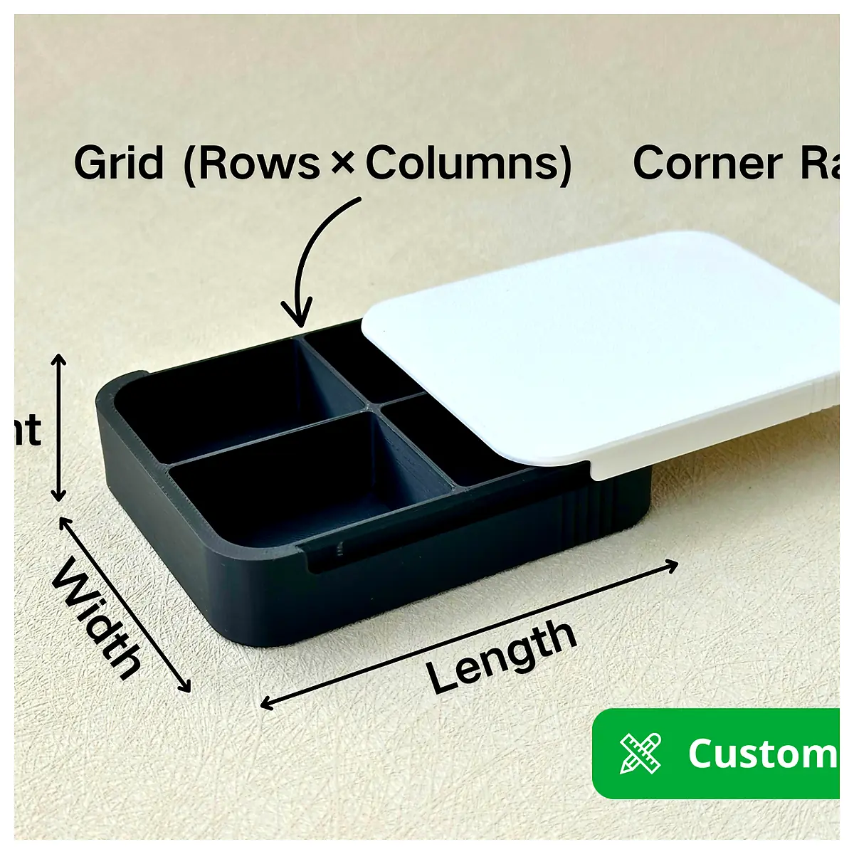 Adjustable Sliding Lid Box Parts Repair Storage Solutions Universal Compartment Organizer