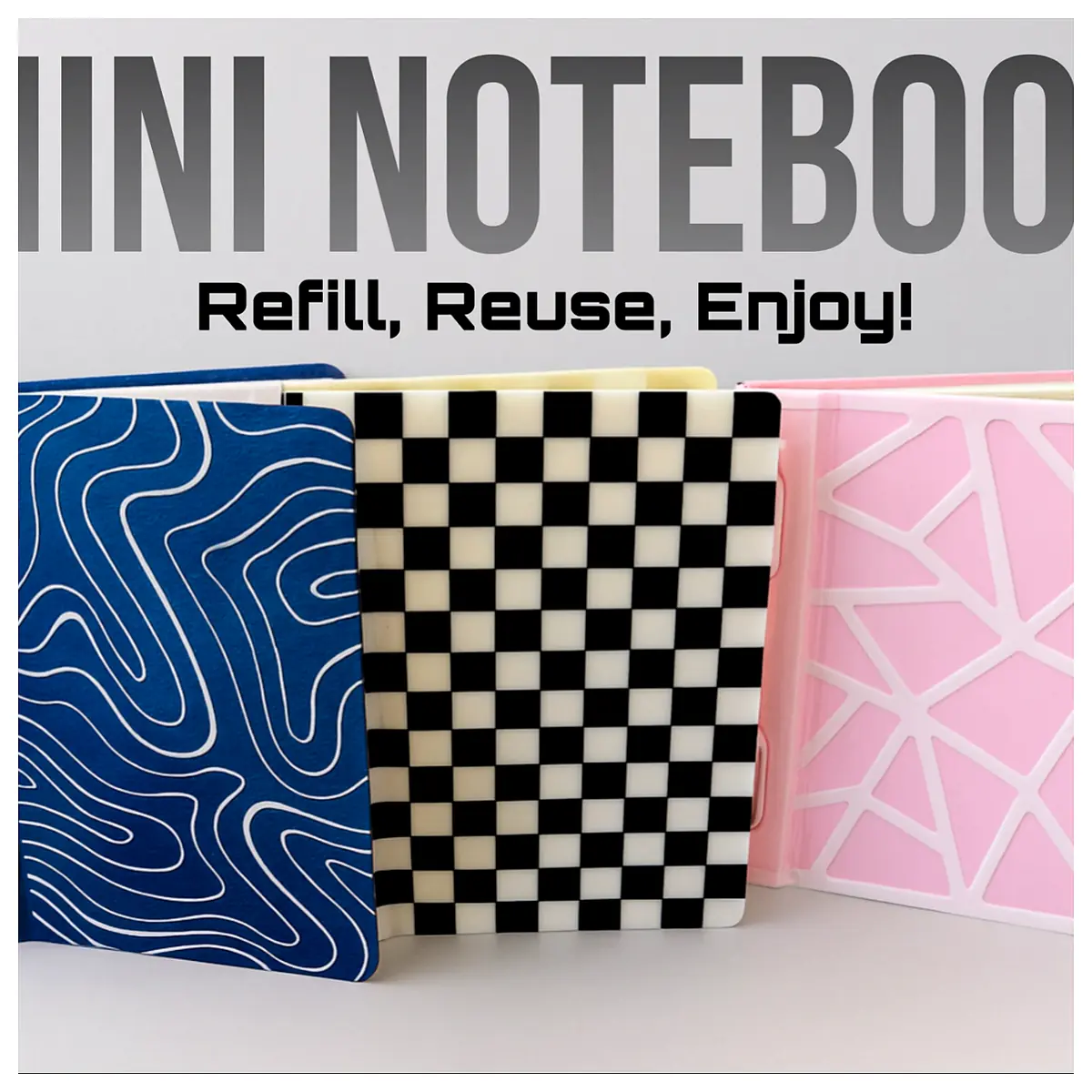 Mini Reusable Notebook Sets Modern Designs Portable Journals Planners Diaries Note Pads
