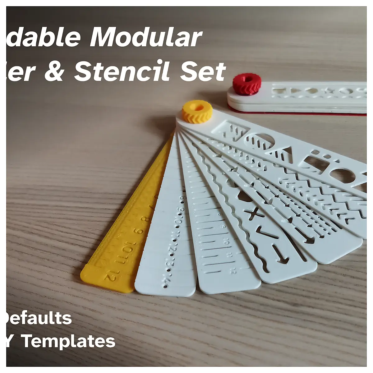 Foldable Modular Ruler Stencil Set Measurement Tools Template Crafting DIY Projects