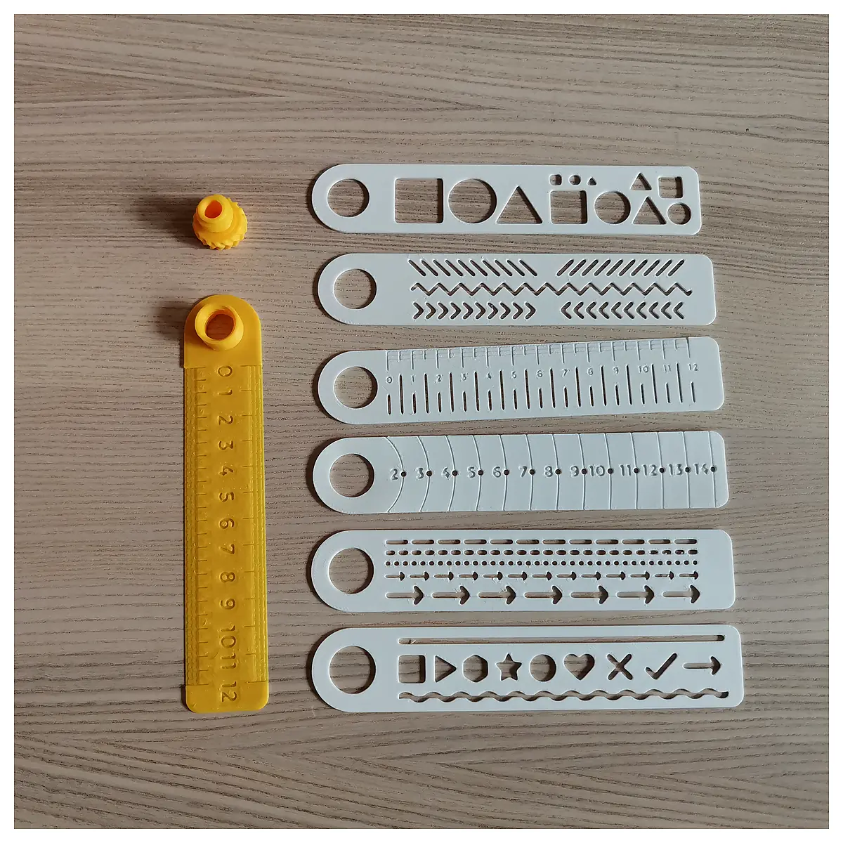 Foldable Modular Ruler Stencil Set Measurement Tools Template Crafting DIY Projects