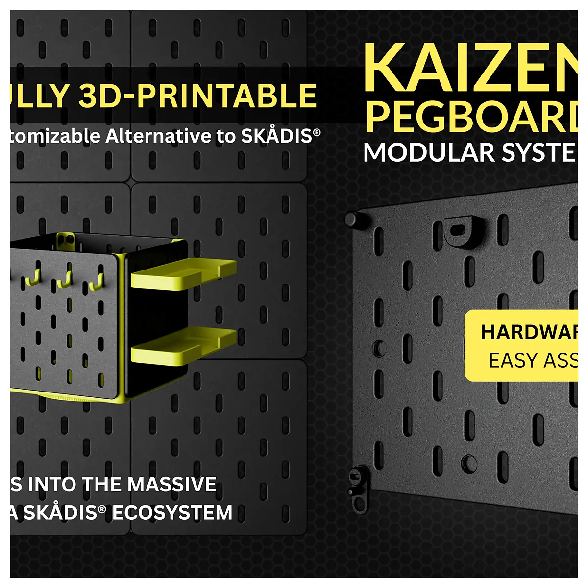 KAIZEN Modular Pegboard System Replacement Parts Office Organization Desk Accessories Writing Board