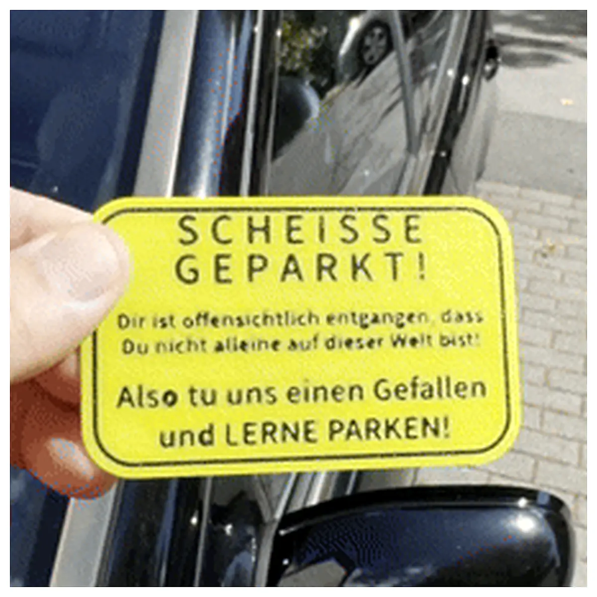 Parking Violation Warning Card Sign Car Stop Illegal Alert Road Safety
