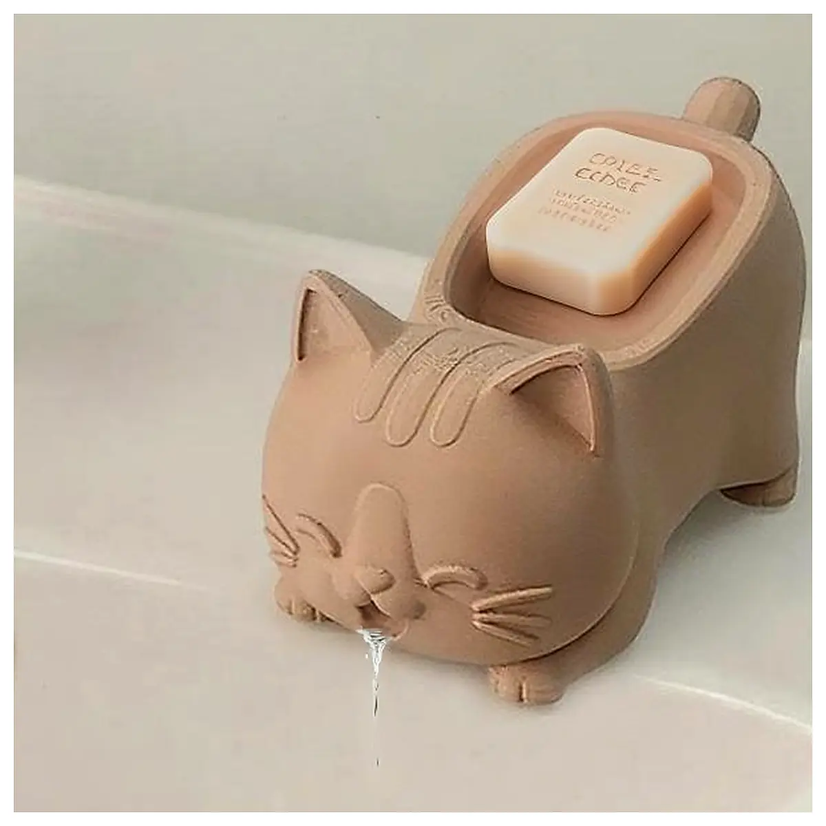 Cute Cat Drain Soap Dish Holder Bathroom Soap Dispenser Accessory Small Lovely Kitchen Sink Drain Accessories