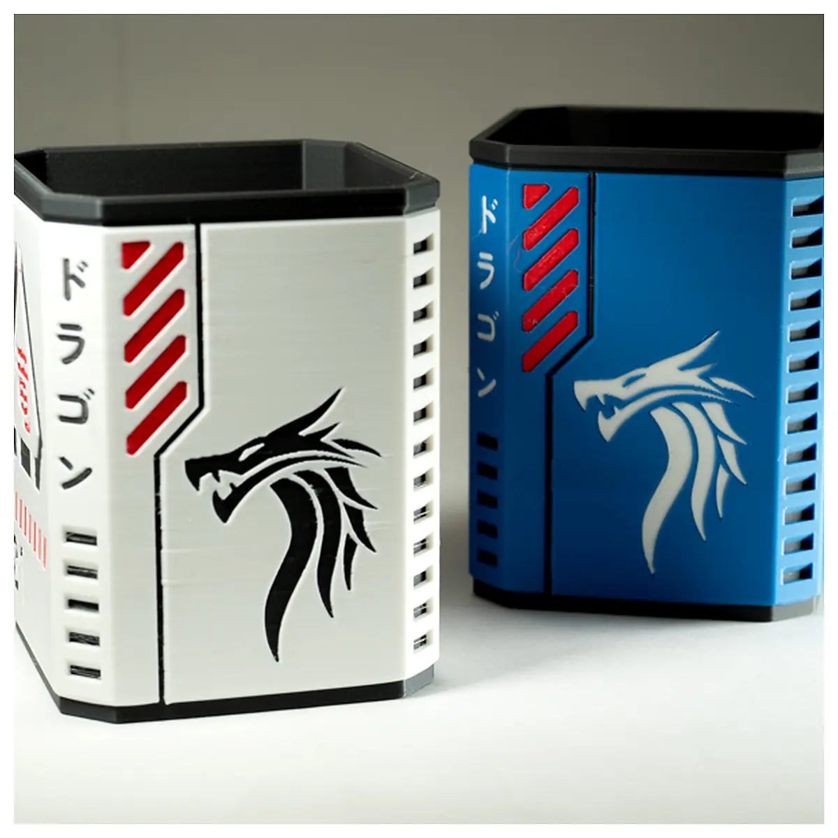 Futuristic Dragon Pencil Cup Creative Anime Decoration Office Supplies Universal Parts Repair