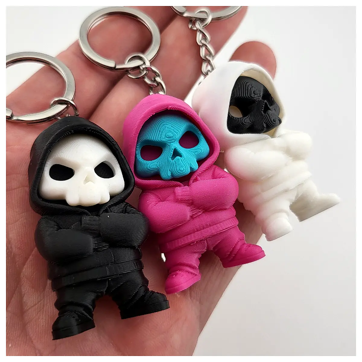 Street Skull Keychains Action Figures Toy Hoodie Parts Universal Accessories Repair Replacement Collectibles
