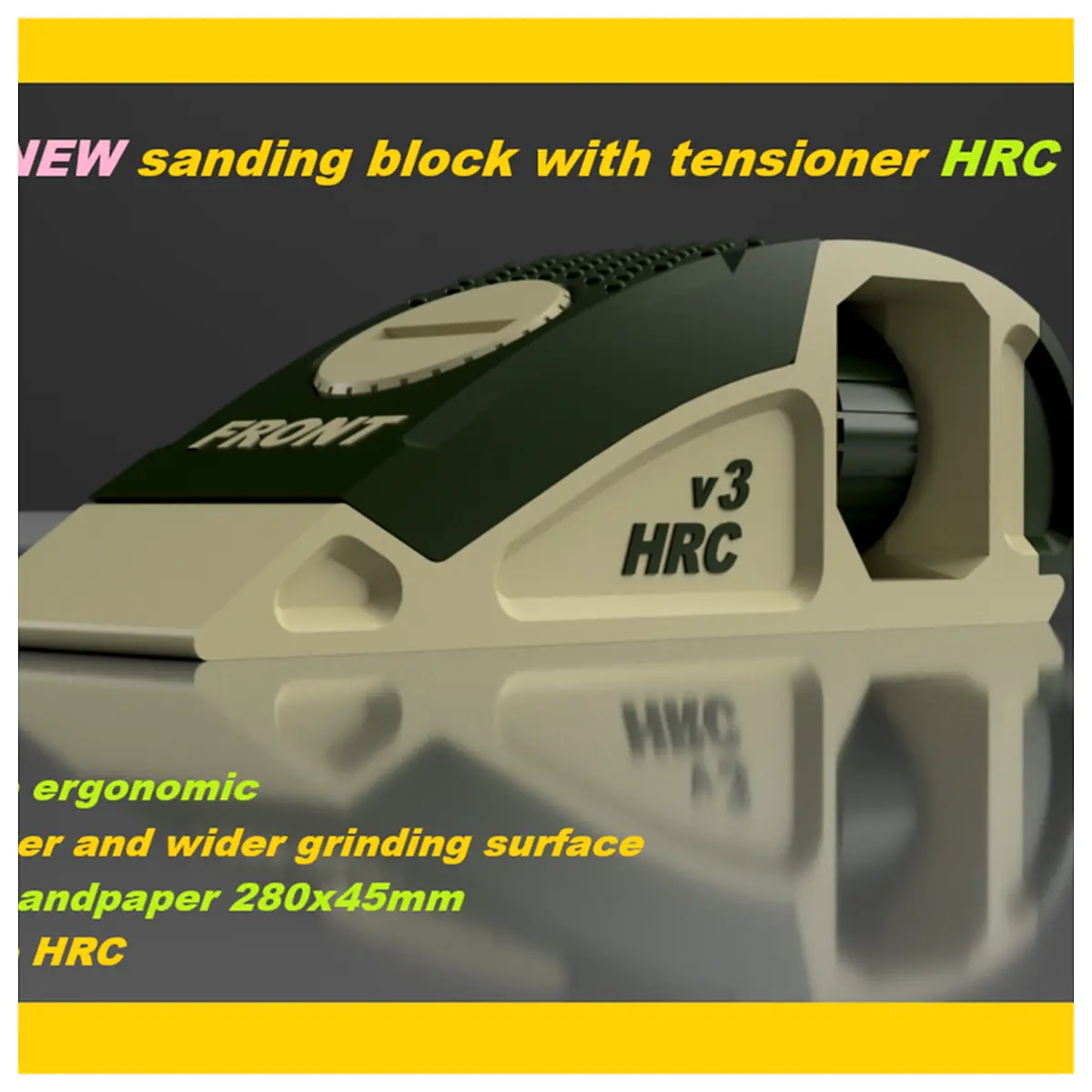 Sanding Block with Tensioner HRCv3 Woodworking Block Multi Surface Sanding Finishing Tool
