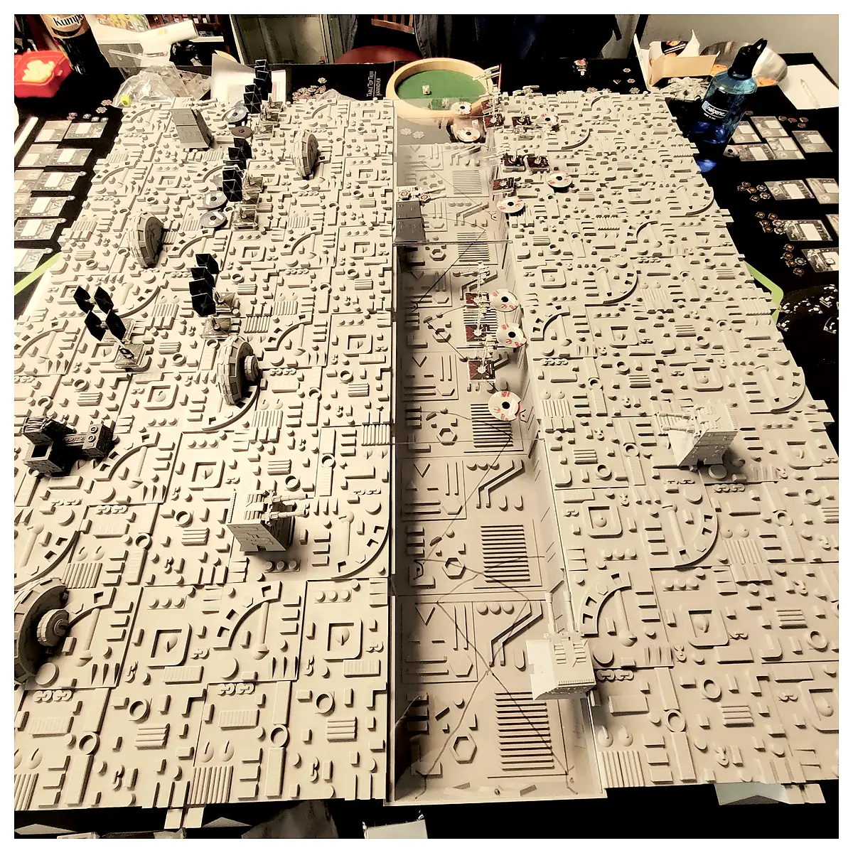 Death Star Trench Run Terrain Model Battle Mat Accessories Tactical Mat Tabletop Game Scenery Warfare Simulation Game Decoration Tactical Mat Componen
