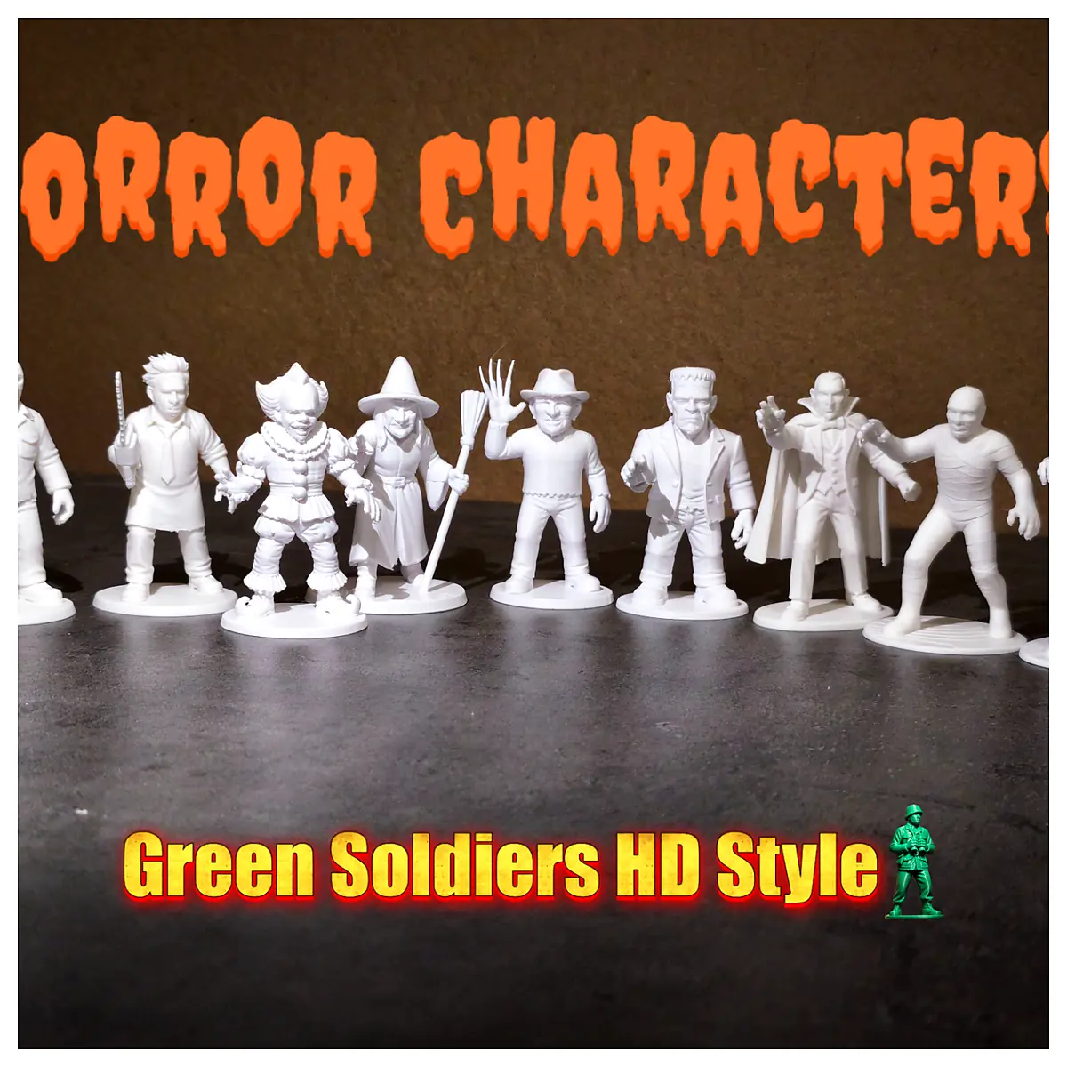 Green Soldier Horror Characters HD Style Update Character Models 3D Figures Horror Game Scene Rendering
