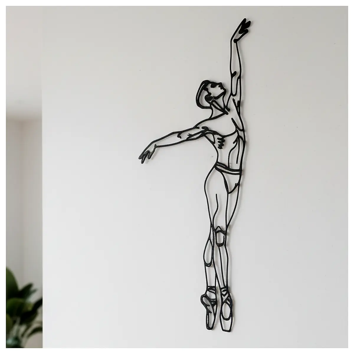Ballerino 2D Dancer Home Decor Wall Art Sculpture Figurine Ornament Indoor Decoration Dance Theme Accent