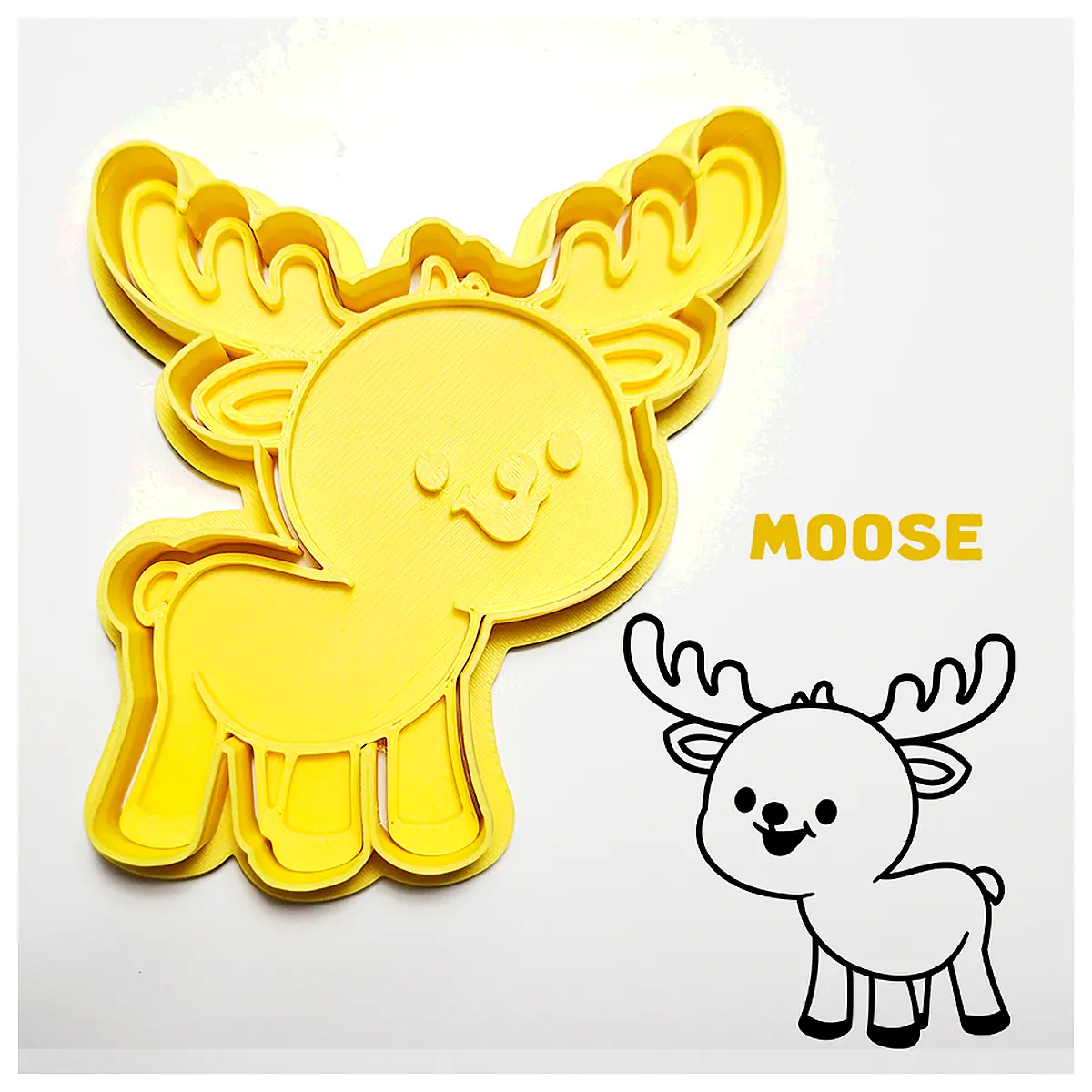 Moose Cookie Cutter Stamp Cookie Decorating Baking Party Supplies Animal Stamp Frosting Tools