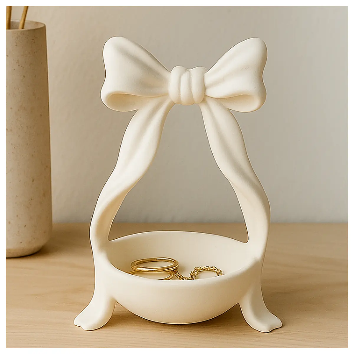 Coquette Bow Catchall Dish Jewelry Tray Cute Organizer Accessory Display Storage