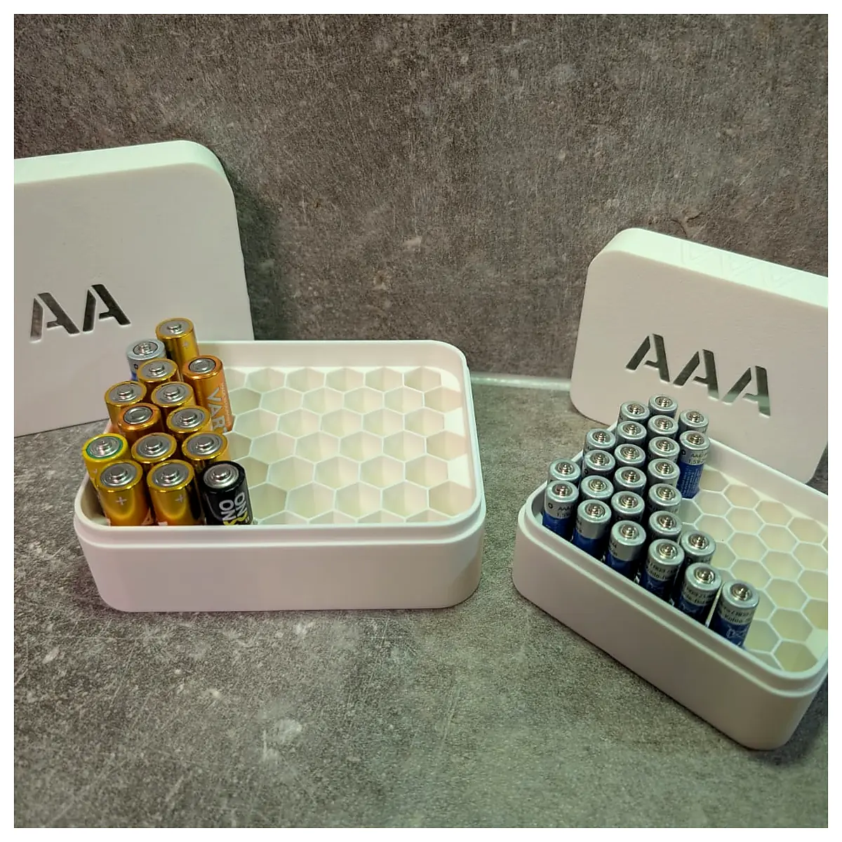 Battery Box Organizer AA AAA Storage 27x52 Universal Battery Case Container Battery Storage Solutions