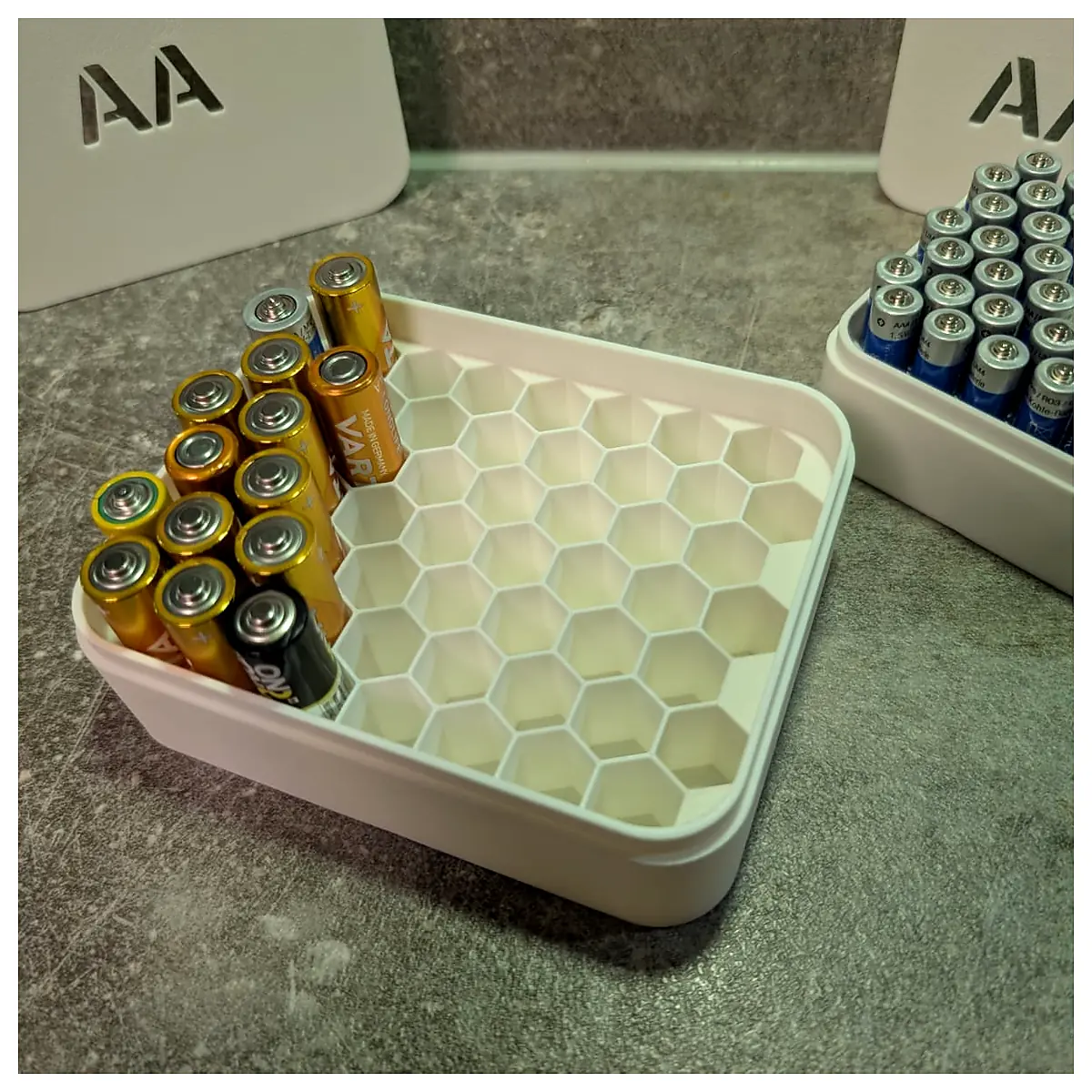 Battery Box Organizer AA AAA Storage 27x52 Universal Battery Case Container Battery Storage Solutions