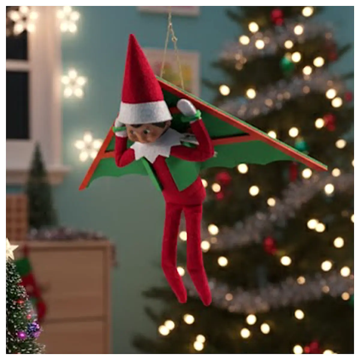 Elf on the Shelf Hang Glider Toy Christmas Decoration Shelf Support Creative Display Festive