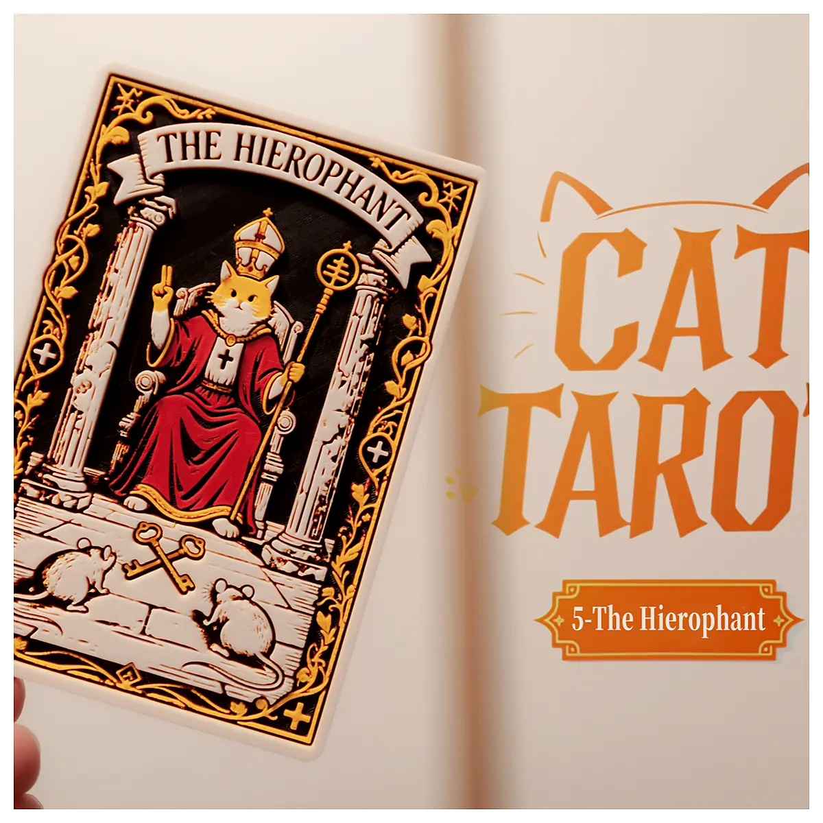 Cat Tarot The Hierophant Feline Family Harmony Spiritual Guidance Companion Pet Cat Toy Accessories