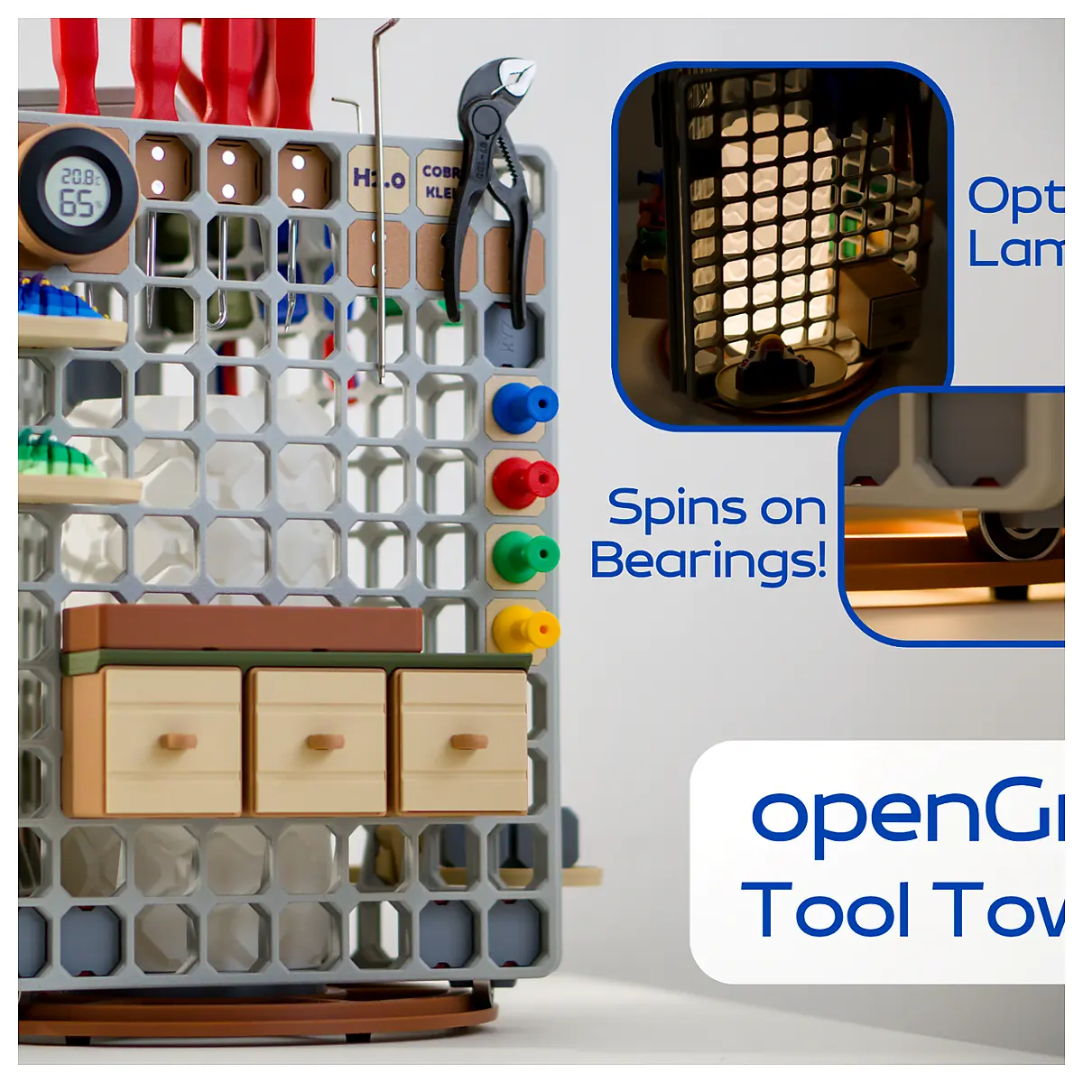 Modular Desktop Organizer Tool Tower OpenGrid System Desktop Storage Office Supplies Computer Accessories