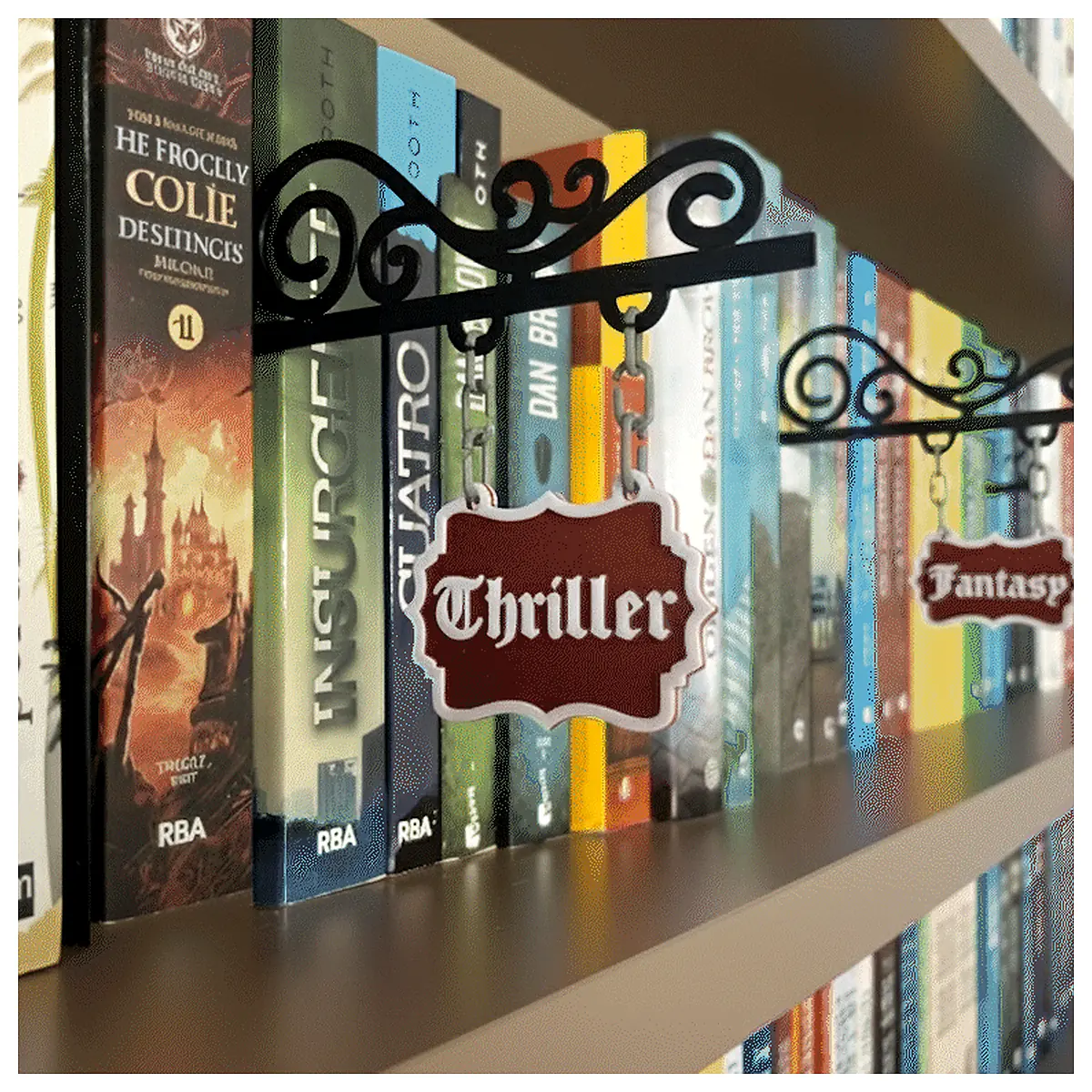 Book Genre Organizers Book Shelving System Books Storage Shelf Dividers Book Organization Display Decor