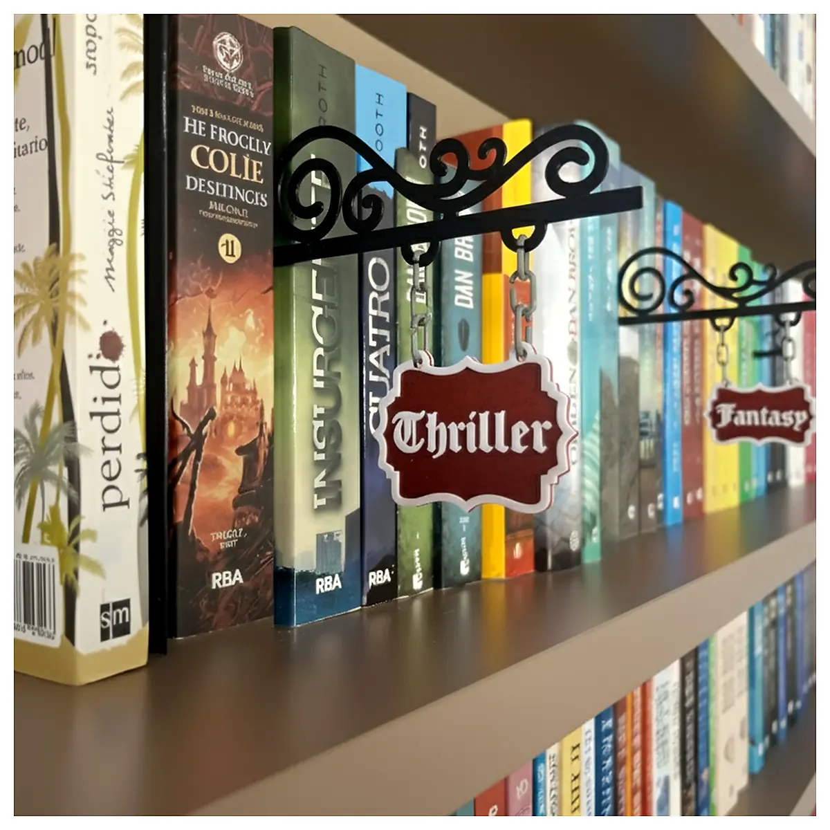 Book Genre Organizers Book Shelving System Books Storage Shelf Dividers Book Organization Display Decor