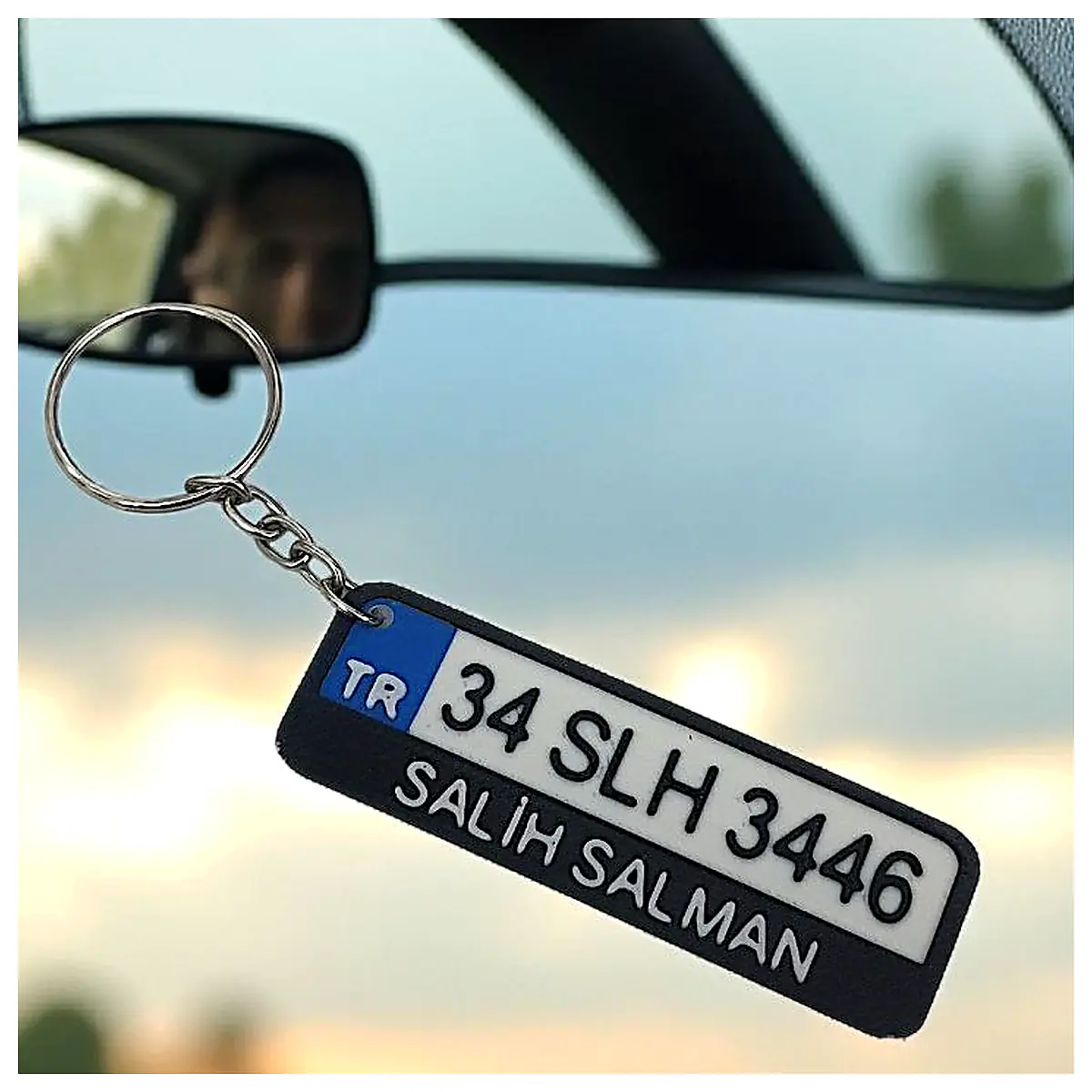 License Plate Keychain Car Decor Auto Parts Driving Fun Memorial Gift Car Enthusiast