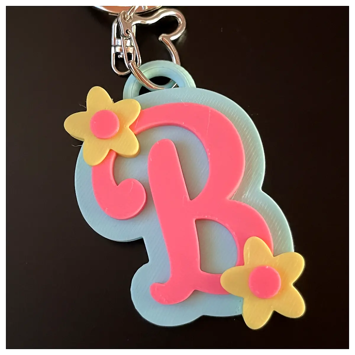 Keychain Letter B Flowers Decorative Keys Flower Car Accessories Personalized Keychains Car Decoration