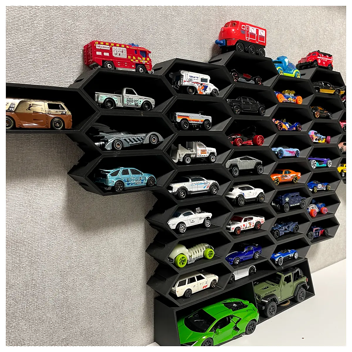 Modular Hex Hot Wheels Car Display Shelf Car Display Model Collection Toy Shelf Universal