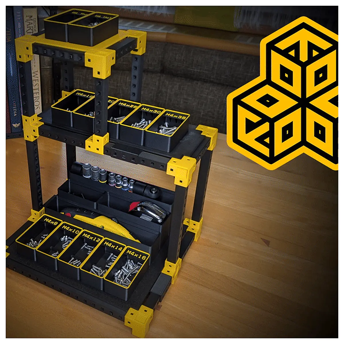 Modular Gridfinity Shelf HomeRacker System Storage Parts Organizer Boxes Shelf Accessories