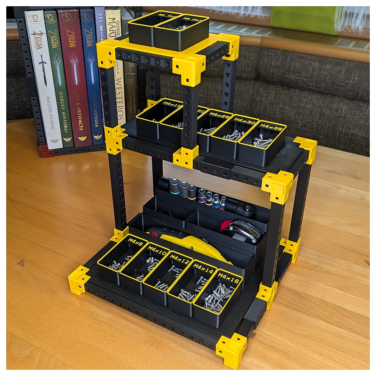 Modular Gridfinity Shelf HomeRacker System Storage Parts Organizer Boxes Shelf Accessories