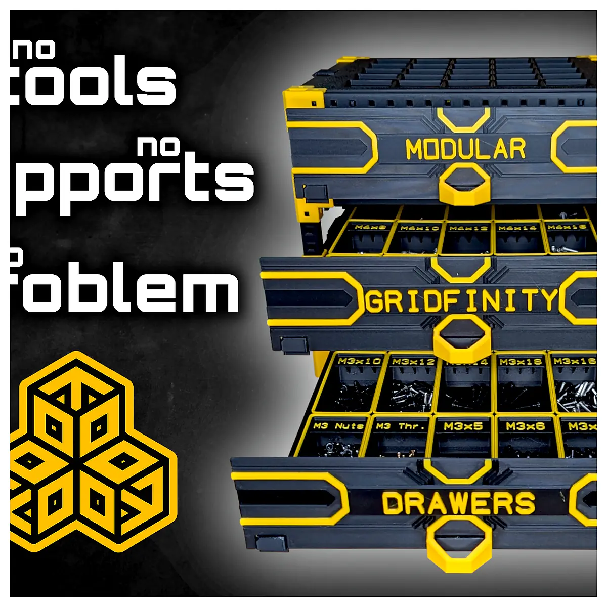 Modular Gridfinity Drawers Storage System Organizer Boxes Parts Accessories Repair Maintenance