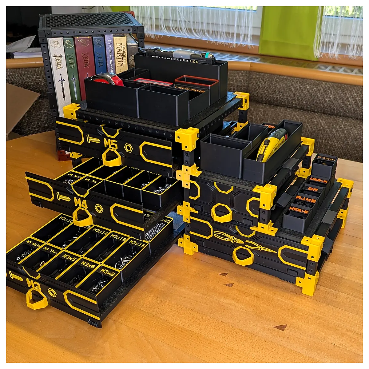Modular Gridfinity Drawers Storage System Organizer Boxes Parts Accessories Repair Maintenance
