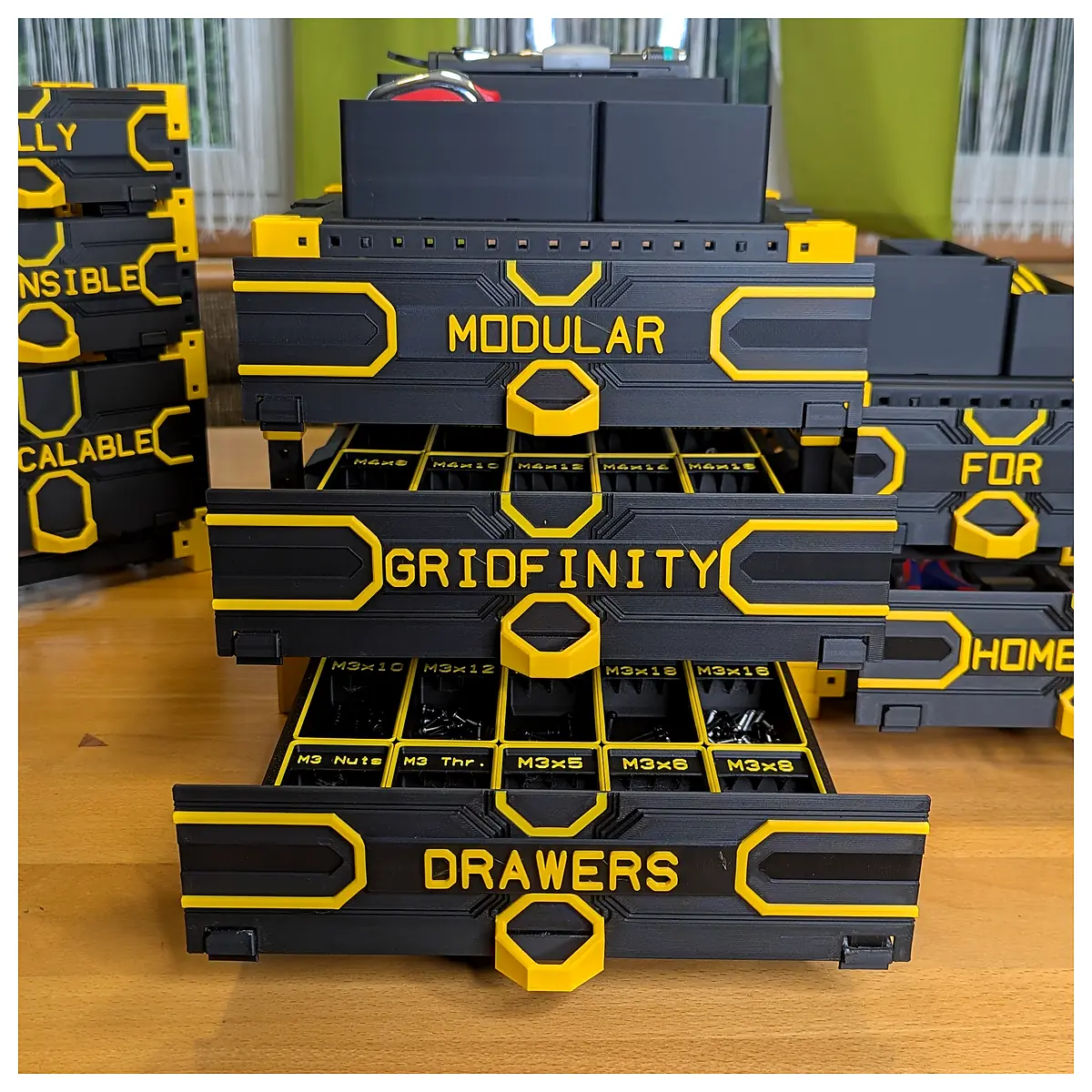 Modular Gridfinity Drawers Storage System Organizer Boxes Parts Accessories Repair Maintenance