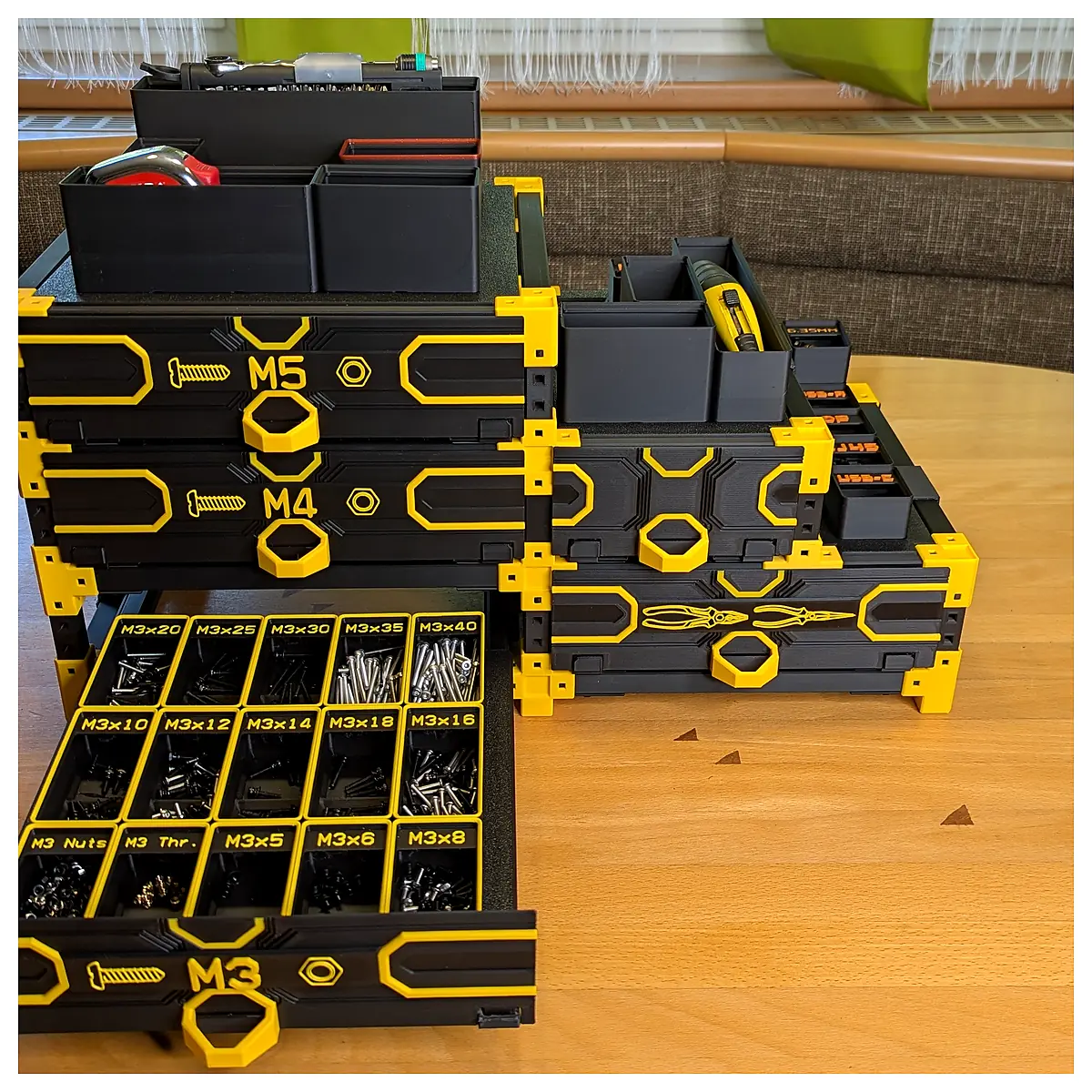 Modular Gridfinity Drawers Storage System Organizer Boxes Parts Accessories Repair Maintenance