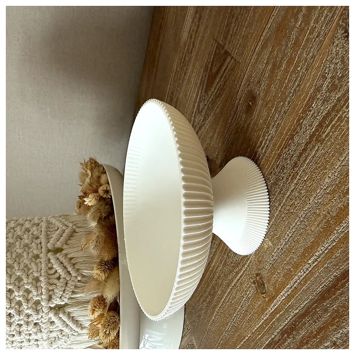 Ribbed Decorative Bowl Fruit Container Storage Basket Home Decor Accent