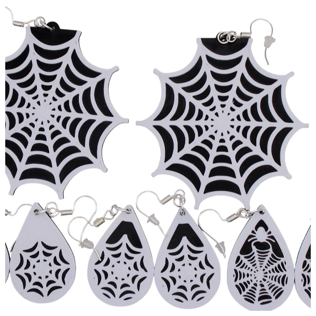 Spider Web Earrings Halloween Decor Spider Elements Festive Jewelry Black Earring Accessories
